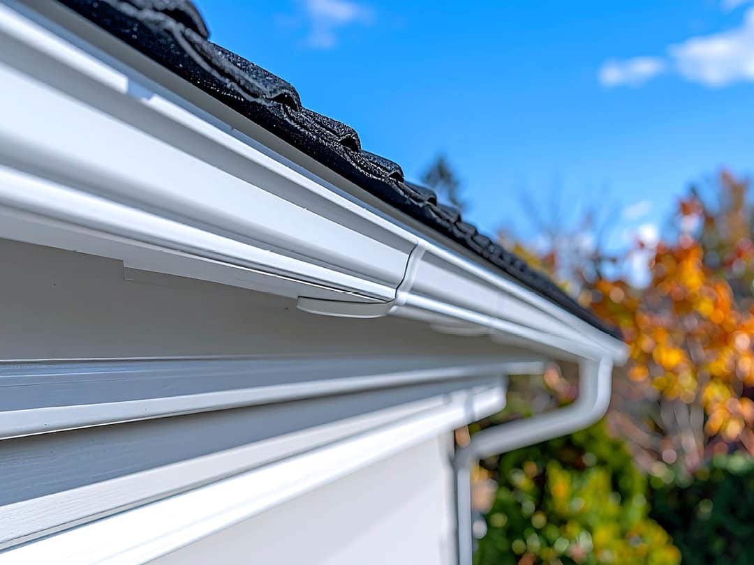White guttering fitted by GH Windows.